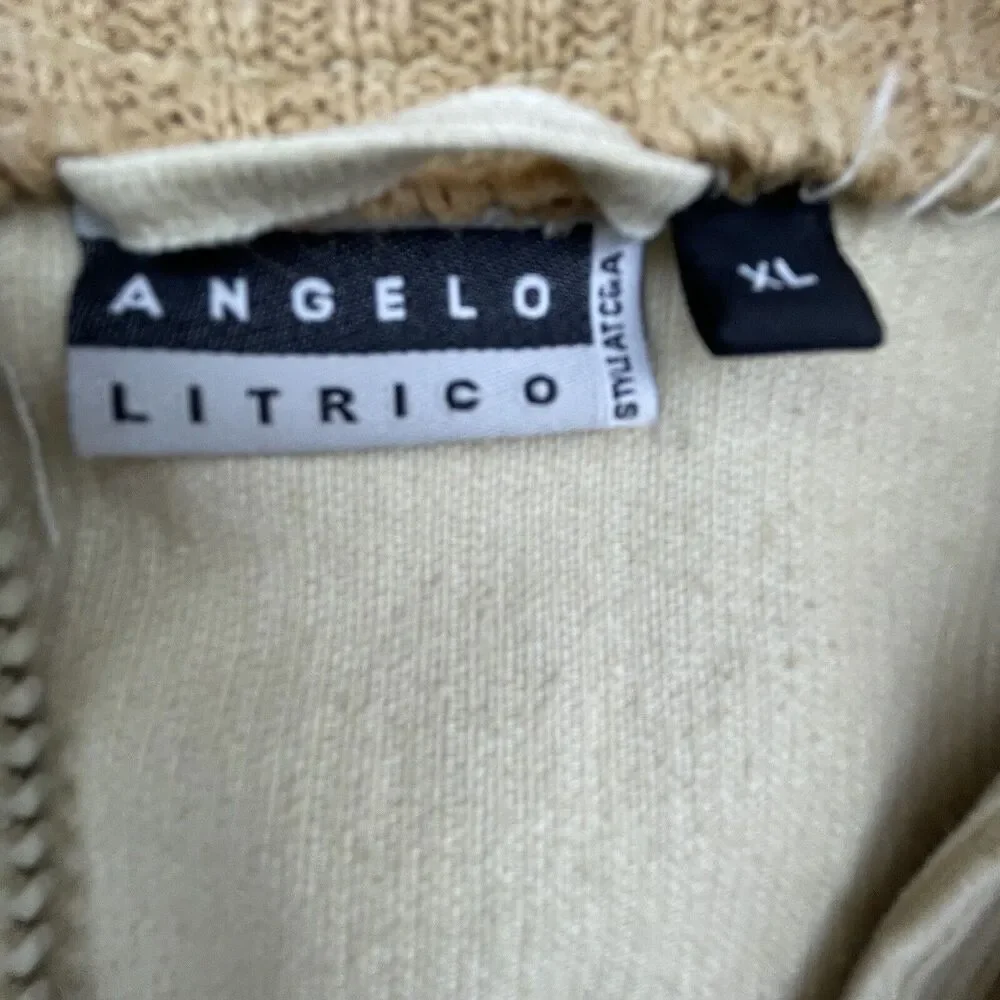 Vintage Angelo Litrico Sweater Mens Extra Large Corduroy Knit Jacket Grandpa‎ - Picture 3 of 5